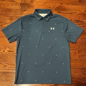 Men’s Under Armour Men's Blue Polo Shirt size medium like new